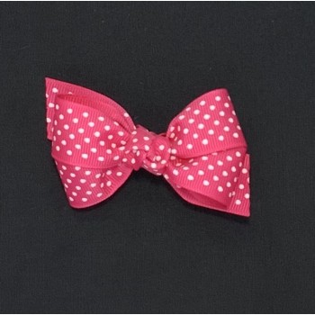 Pink (Shocking Pink) Swiss Dots Bow - 3 inch